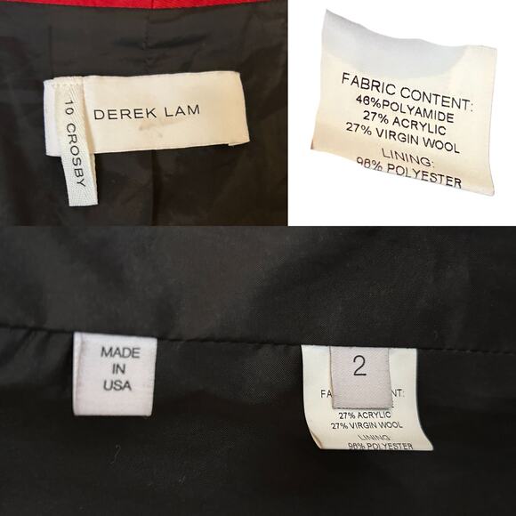 Derek Lam 10 Crosby Red Open Front Wool Blend Blazer – Avant Garde, Size 2 - Picture 6 of 7